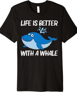 Funny Whale Art For Men Women Orca Narwhal Blue Whales Premium T-Shirt