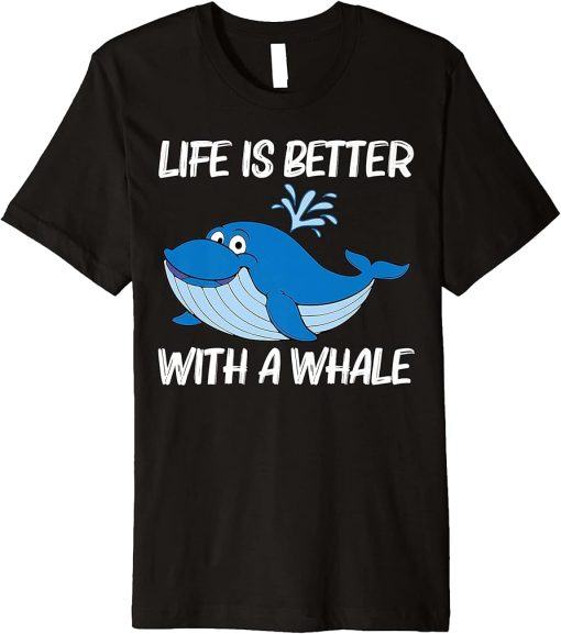 Funny Whale Art For Men Women Orca Narwhal Blue Whales Premium T-Shirt