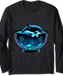 Orca Whale in Fish Bowl Orca in Aquarium Free The Orcas Long Sleeve T-Shirt