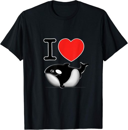 Orca Killer Whale Chubby Cute I Love Orcas"s T-Shirt